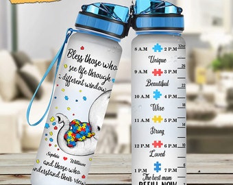 Personalized Autism Awareness 32Oz Water Bottle, Gifts For Autistic People, Water Bottles Supporting Autism Awareness, Gift For Women, Her