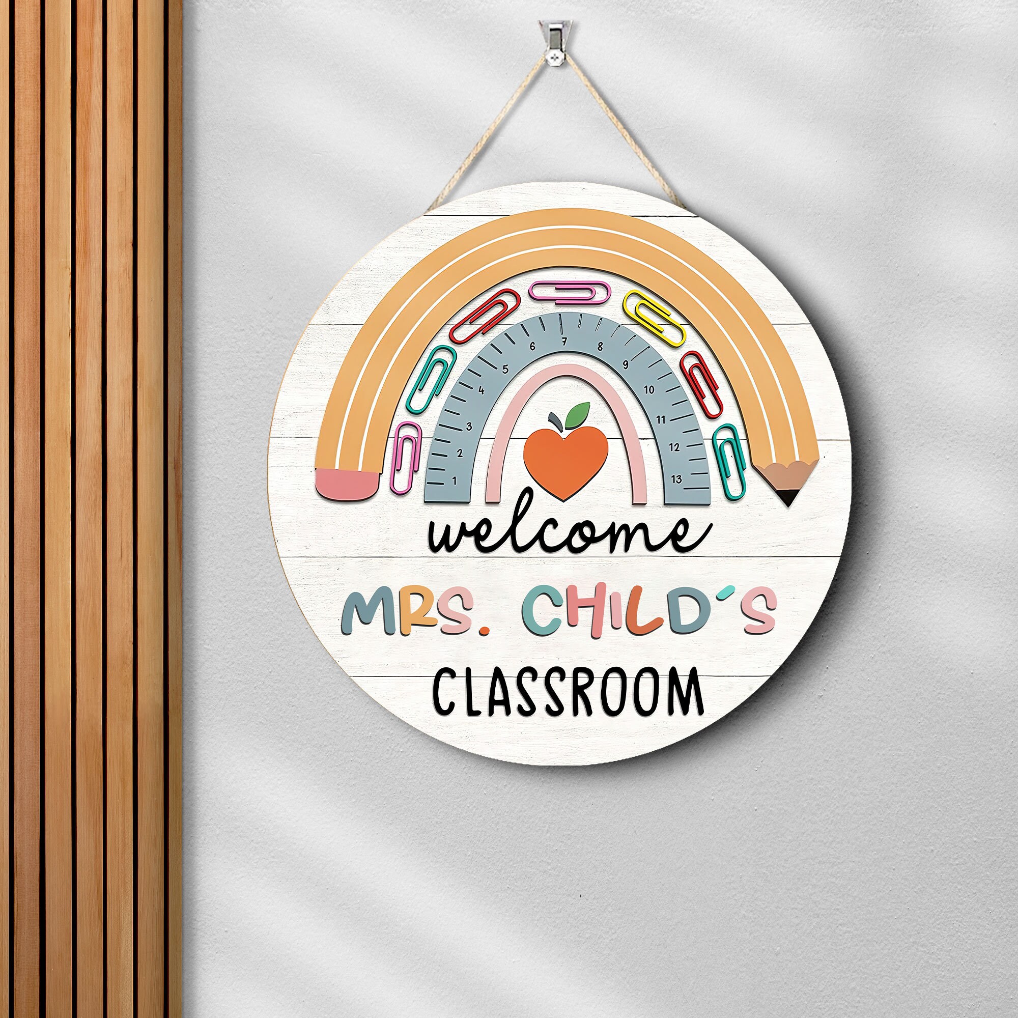 Personalized Teacher Classroom Door Sign: Wooden Decor - Etsy