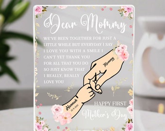 Personalized Acrylic Photo Plaque, Happy First Mother's Day, Birthday Gift For Mom, Mother's Day Gifts, Gifts For Mom Acrylic Plaque Sign