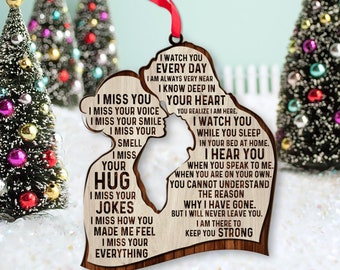 Personalized Missing You Always 2 Layer Wooden Ornament