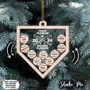 Personalized 4D Shake Ornament Gift For Christmas, Sports Christmas Ornament, Baseball Gifts For Coach, Baseball Christmas Ornament