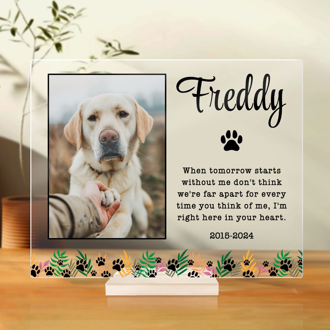 Personalized Pet Memorial Plaque: Acrylic Dog Cat Loss Keepsake