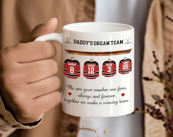 Taza personalizada del equipo de hockey de papás, taza para él, regalo de cumpleaños para papá, regalos de papá de hockey, regalo de cumpleaños de papá, regalo del día del padre, regalo para papá
