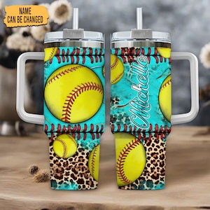 Gepersonaliseerde softbalbeker 40oz: cadeau voor softballiefhebbers