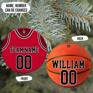 Personalized Basketball Christmas Ornament,Basketball Player Name Ornament,Gift For Basketball Lover, Basketball Ornament,Christmas Ornament