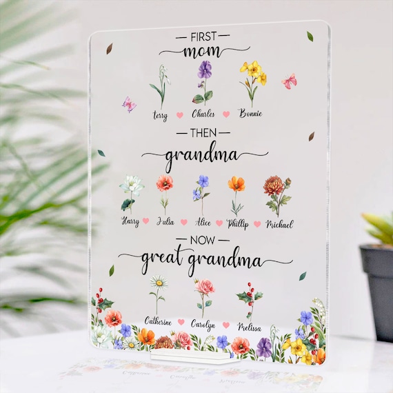 Targa in legno fai da te con scritta in inglese Grandma's Garden, scritta Love Grows Here