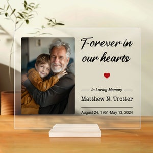 Personalized Memorial Gift, Custom Memorial Plaque Photo, Sympathy Gift, Bereavement Gift, In Memory of Plaque, Memorial Keepsake