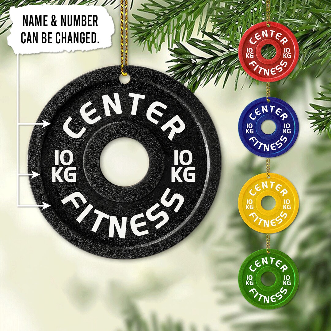 Personalized Weight Lifting Christmas Ornament, Workout Christmas