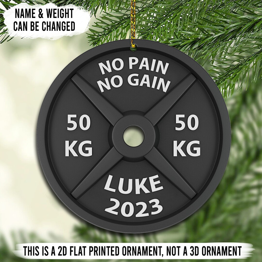 Personalized Weight Lifting Christmas Ornament, Workout Christmas