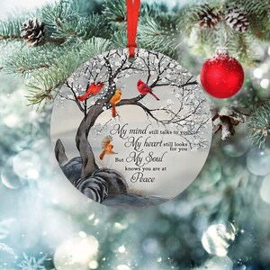 Memorial Ornament, My Mind Still Talks to You, Heaven Cardinal Ornament ...