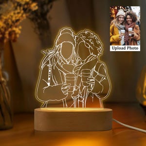 Personalized Bestie Photo Night Light: Custom BFF Friendship Gift