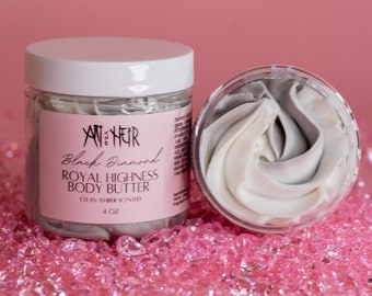 Ari the Heir Black Diamond Whipped Body Butter 4oz jar - Clean Amber scented