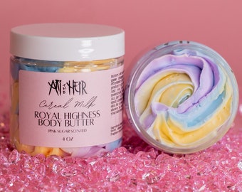 Ari the Heir Cereal Milk Whipped Body Butter 4oz jar - Pink Sugar scented