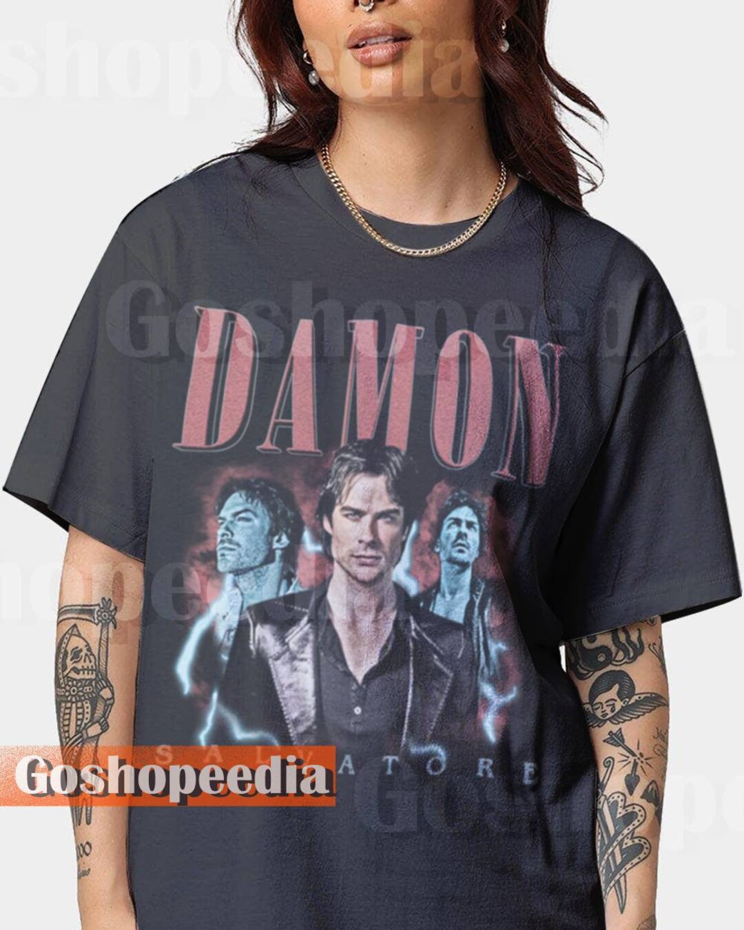 Limited Damon Salvatore Shirt Vintage Horror Team Damon Tshirt - Etsy