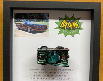 Batmobil klassische TV-Serie | Geschenke für Ihn | Heiße Räder Display | Büro Wandkunst | Männerhöhle | DC Universum