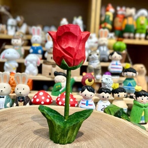 Hand-Carved Wooden Rose | Unique Ornament for Anniversary & Birthday Gifts
