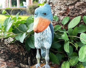 Zapato de madera tallado a mano / Escultura de pájaro de estilo nórdico / Decoración rústica del hogar y regalo para los amantes de las aves