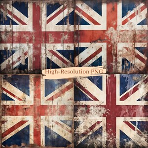 Vintage Union Jack Design - Interprétation en détresse du drapeau britannique - PNG haute résolution - Téléchargement numérique