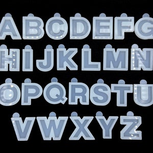 Stylized Font English Letter Word Mold Keychain Mold for Resin