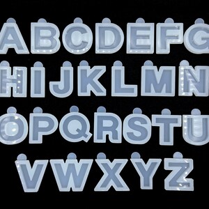 Molde de silicona del alfabeto de una sola letra para resina A-Z, L: 4 cm/1,57" / Molde de llavero de alta calidad