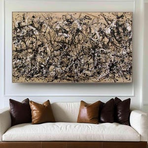 Jackson Pollock canvas art, oversized acrylic wall art,modern abstract art, drip style art, splash ink pollock art,jackson pollock style art