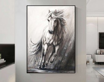 Horse Painting Animal Painting Running Horse Painting Horse Oil Painting Large Oil Painting Horse Wall Art Horse Abstract Painting