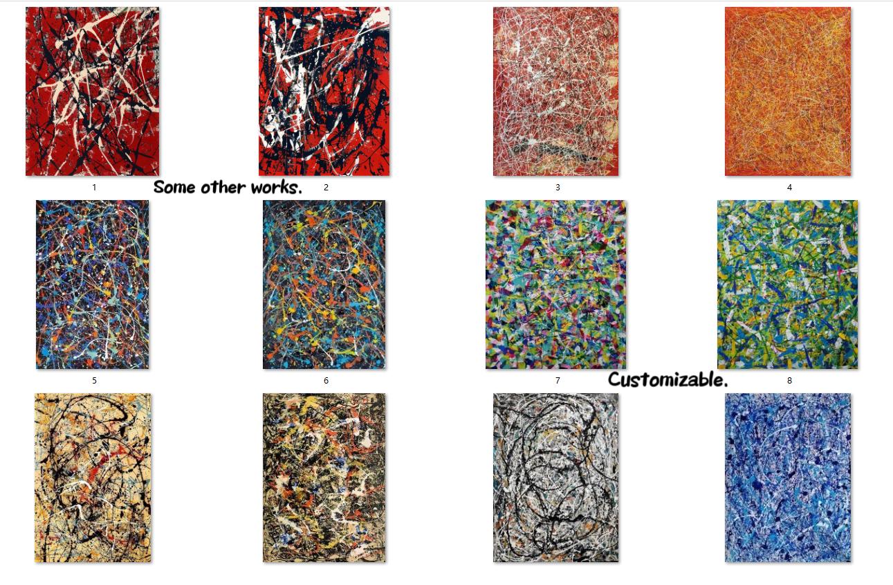 Jackson Pollock Art,large Red Canvas Art, Original Abstract