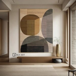 Brown Wabi Sabi Wall Art Brown Black Minimalist Wall Art Oversize Brown Minimalist Painting on Canvas Large Neutral Textured Wall Art