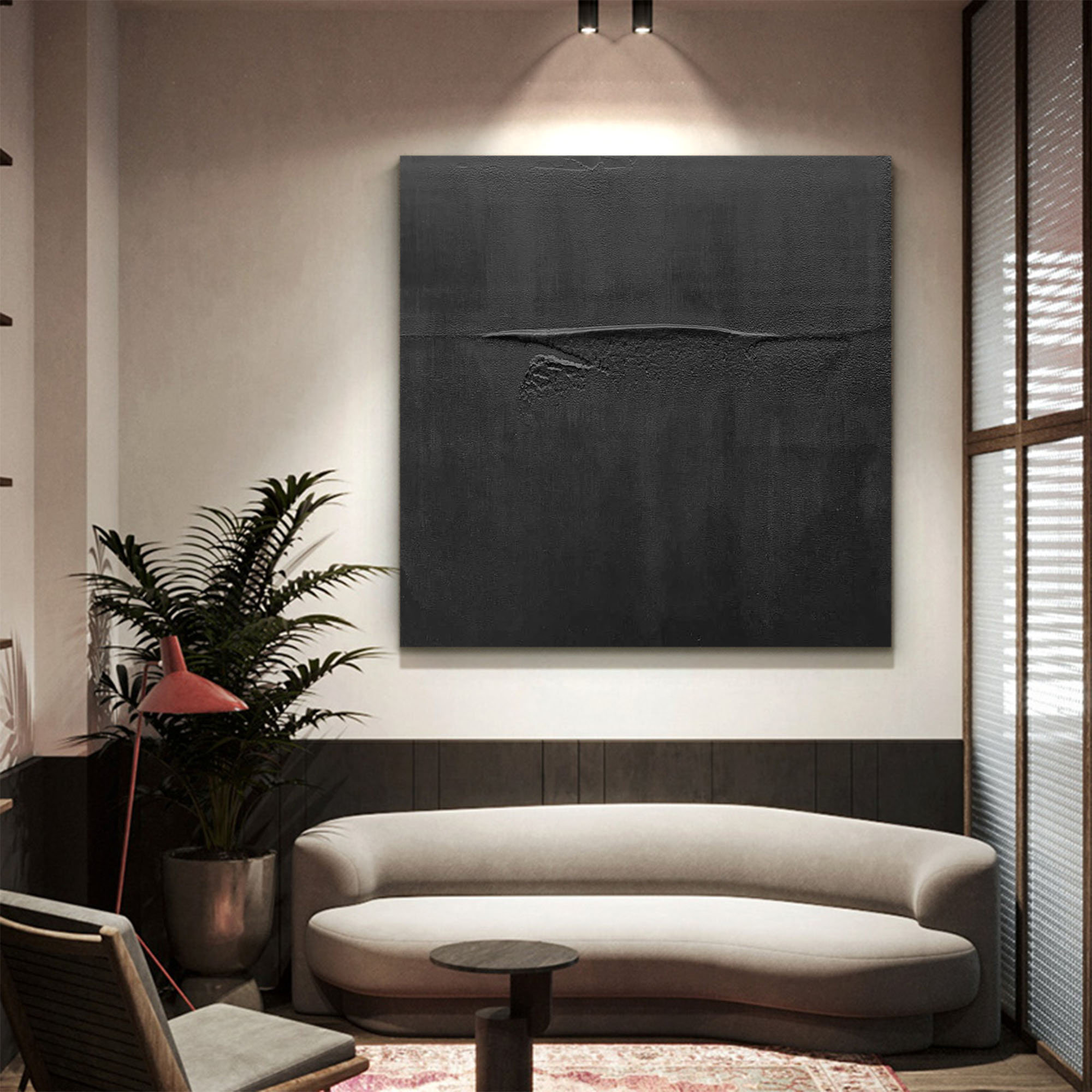 Black Canvas Wall Art Black Abstract Art Black Wall Art Black - Etsy