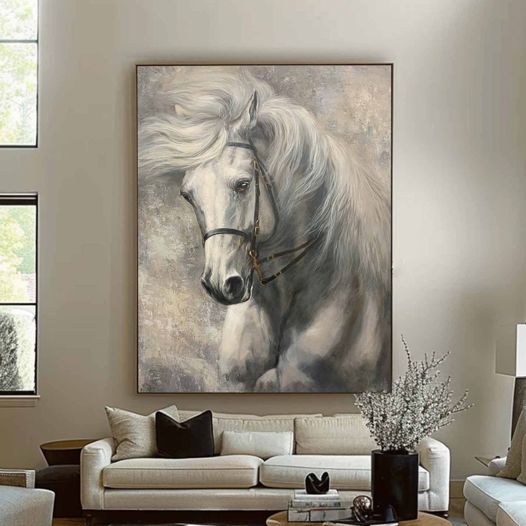 Running Horse Painting Horse Wall Art Animal Wall Art Horse Oil ...
