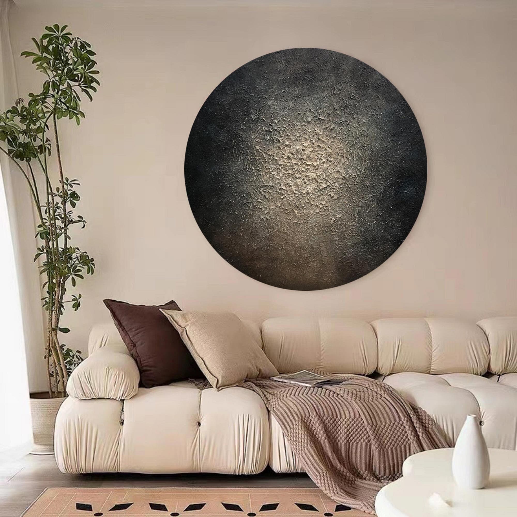 Circle Black Abstract Art Black 3d Wall Art Black Wall Art Etsy