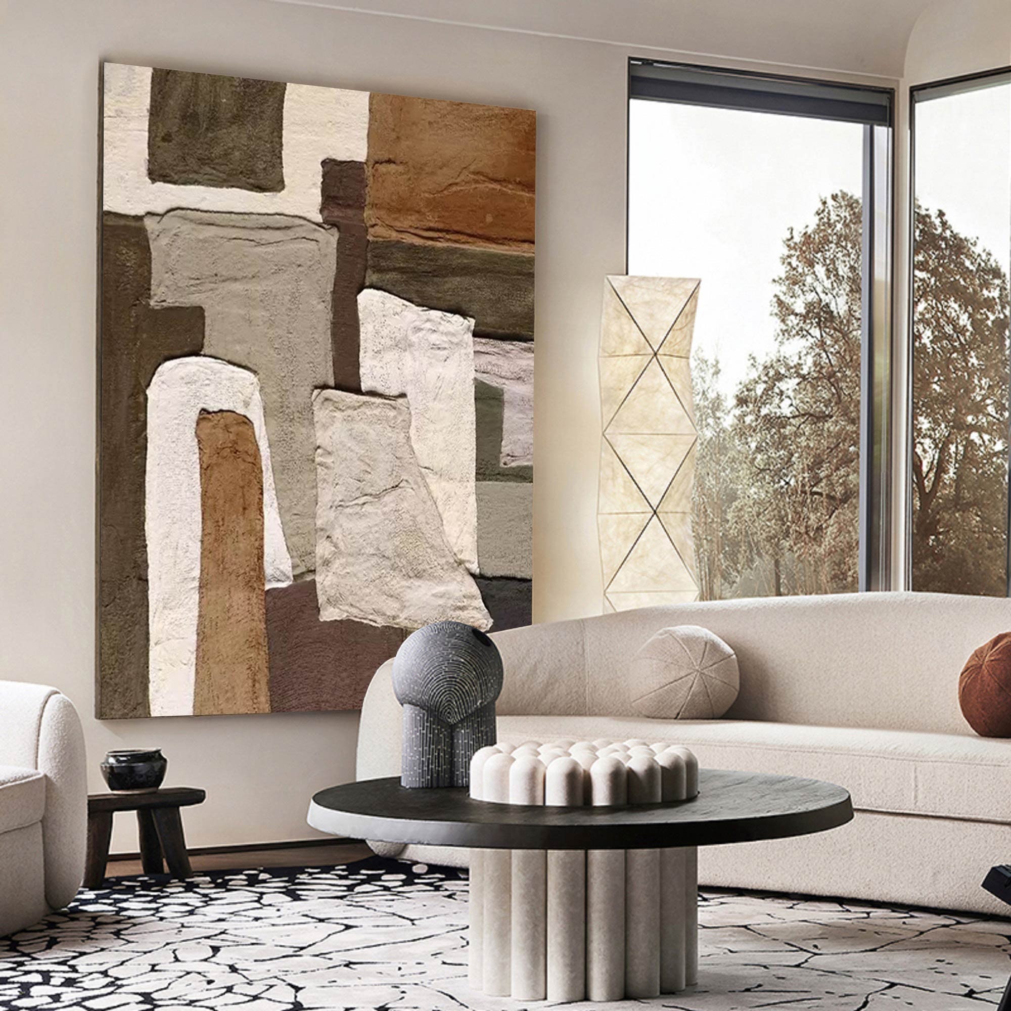 Brown Canvas Abstract Painting Brown Canvas Wall Art Brown Etsy