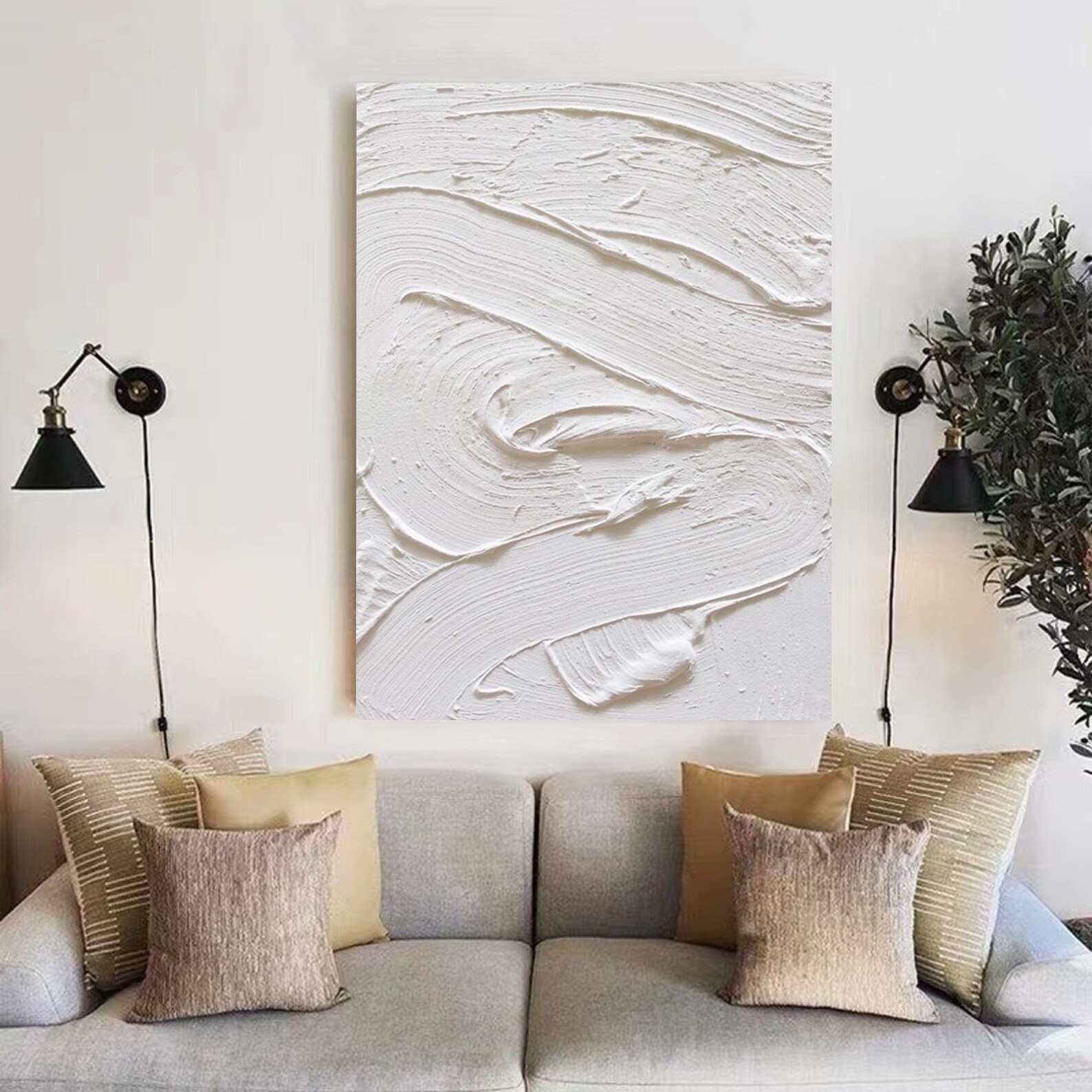 White Textured Wall Art White Plaster Wall Art White Wall Art Etsy