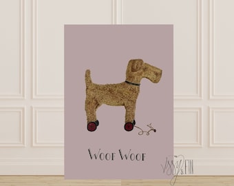 Vintage Toy Inspired Illustrated Art Print, Childrens Illustration, Nursery Wall Art, Kids Wall Art, Childrens Art Print, Nursery Art Print