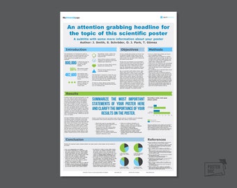 Plantilla de PowerPoint: Póster científico (formato DIN A0 vertical)