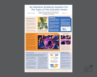 Plantilla de póster científico - DIN A0 - azul naranja