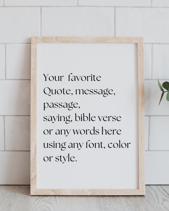 Custom Quote Canvas Wall Art Printable Personalize Quote Etsy