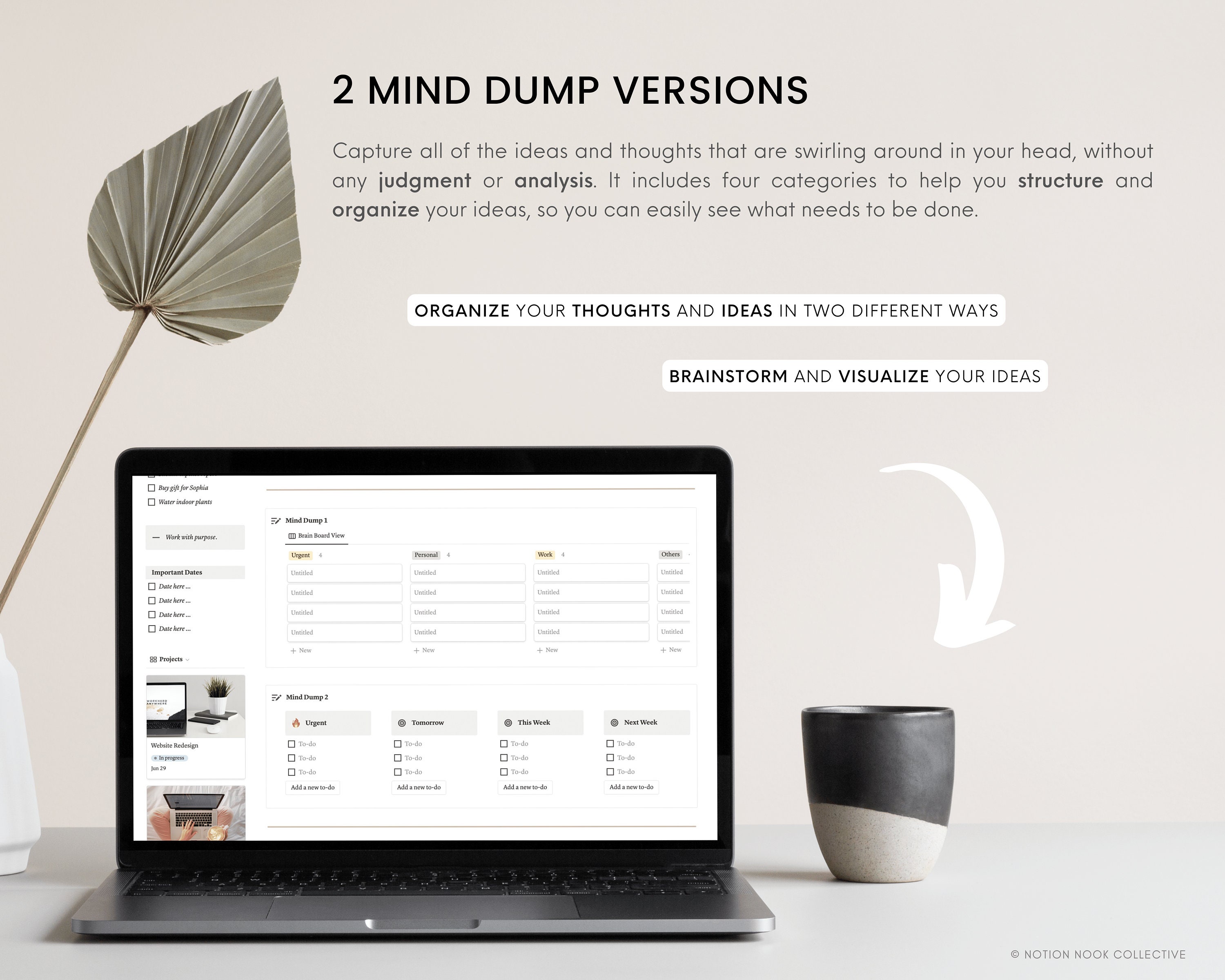 Notion Template Notion Dashboard Mind Brain Dump Notion - Etsy