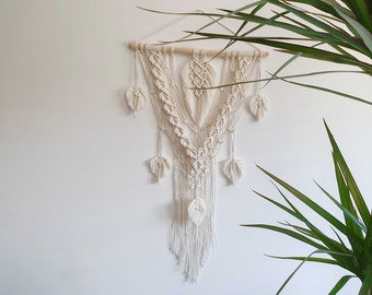 Limited edition luxury leaf macrame wall hanging | Boho tapestry | Yarn wall art