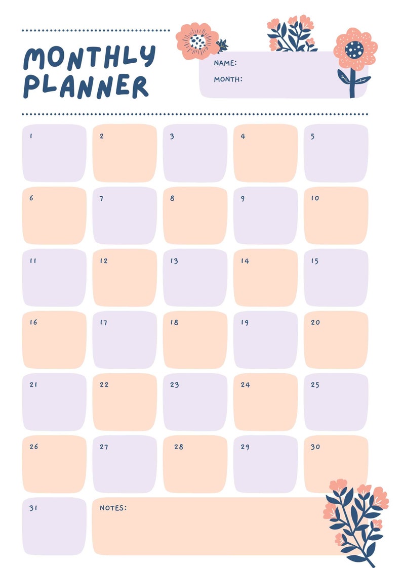 Daily Weekly Montly Planner Printable Daily Weekly Montly Etsy Daily Weekly Montly Planner Printable Daily Weekly Montly Etsy