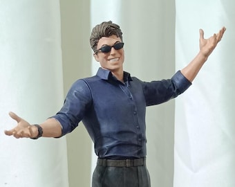 Figura de Johnny Cage hecha a mano de Mortal Kombat 1 - Impresión 3D, pintada a mano, 25 cm, coleccionable