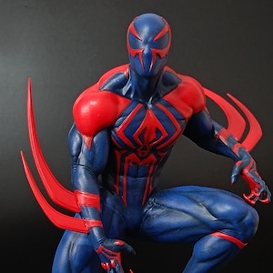 Front view of 3D printed Spider-Man 2099 handmade figure – 25 cm