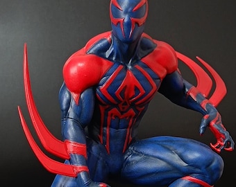 手作りスパイダーマン2099フィギュア – 25cm 3Dプリント＆手描き