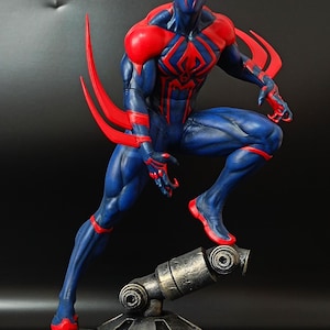 Front view of 3D printed Spider-Man 2099 handmade figure – 25 cm