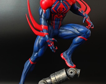 手作りスパイダーマン2099フィギュア – 25cm 3Dプリント＆手描き