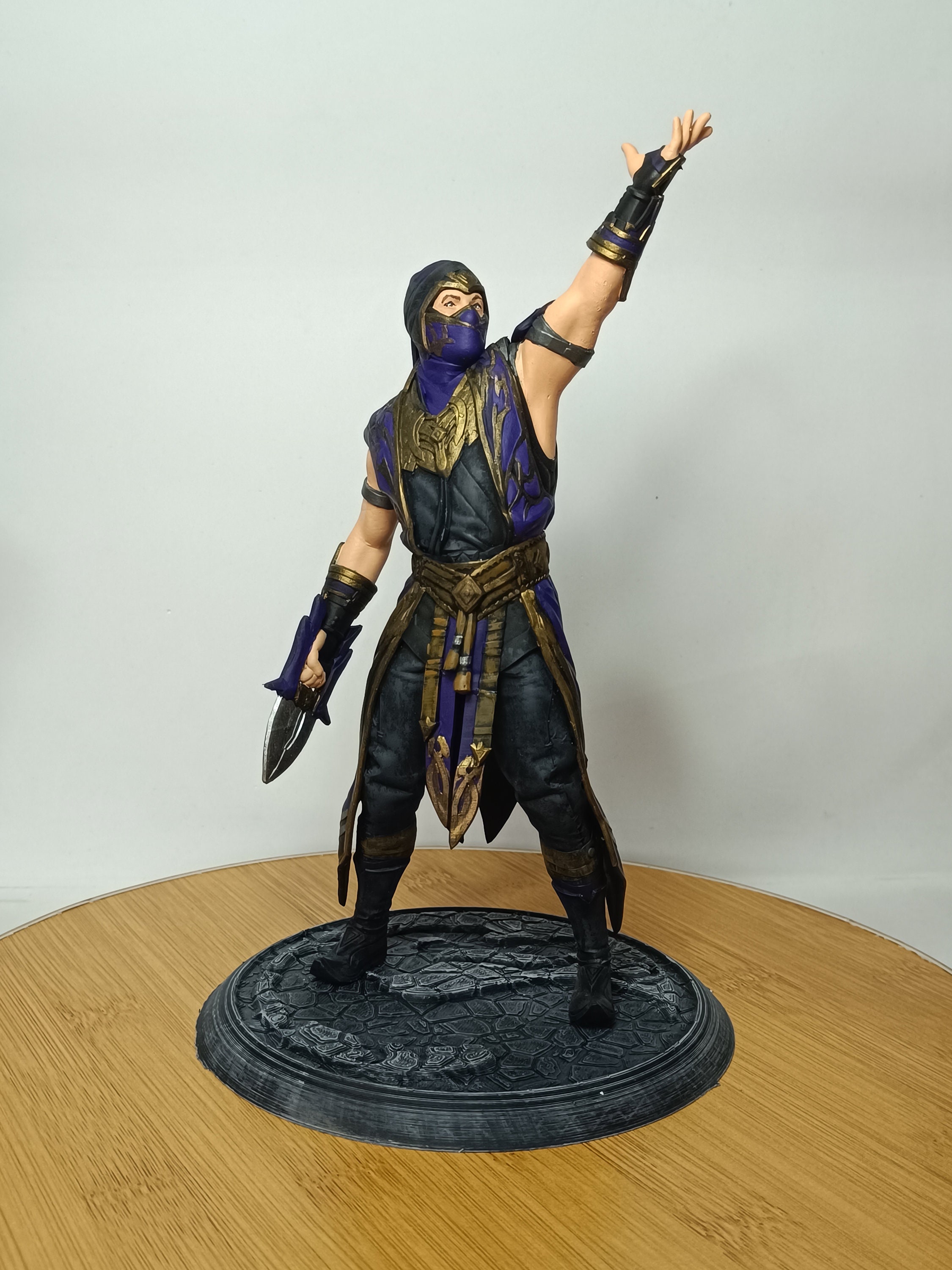 Handmade Mortal Kombat Rain Figure - 22 Cm Tall, 3d-printed & Hand