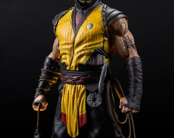 モータルコンバット スコーピオン フィギュア：手描き3Dプリント、高さ