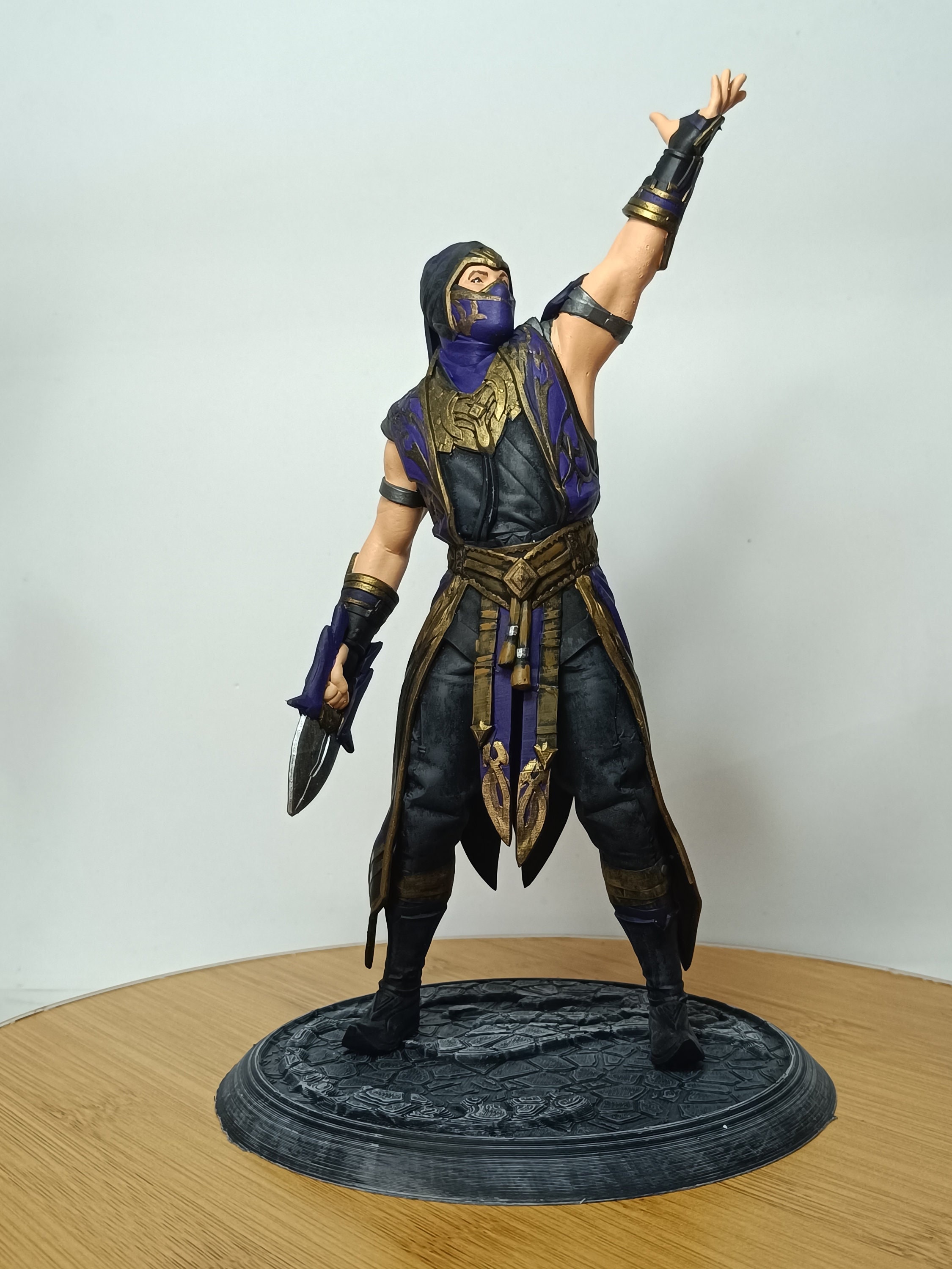 Handmade Mortal Kombat Rain Figure - 22 Cm Tall, 3d-printed & Hand