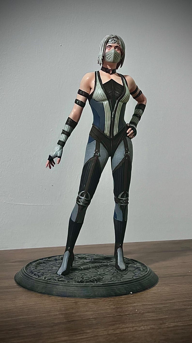 Handmade 3D-printed Khameleon figure from Mortal Kombat, 22 cm, hand-painted collectible