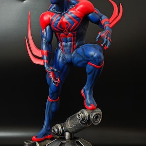 Front view of 3D printed Spider-Man 2099 handmade figure – 25 cm